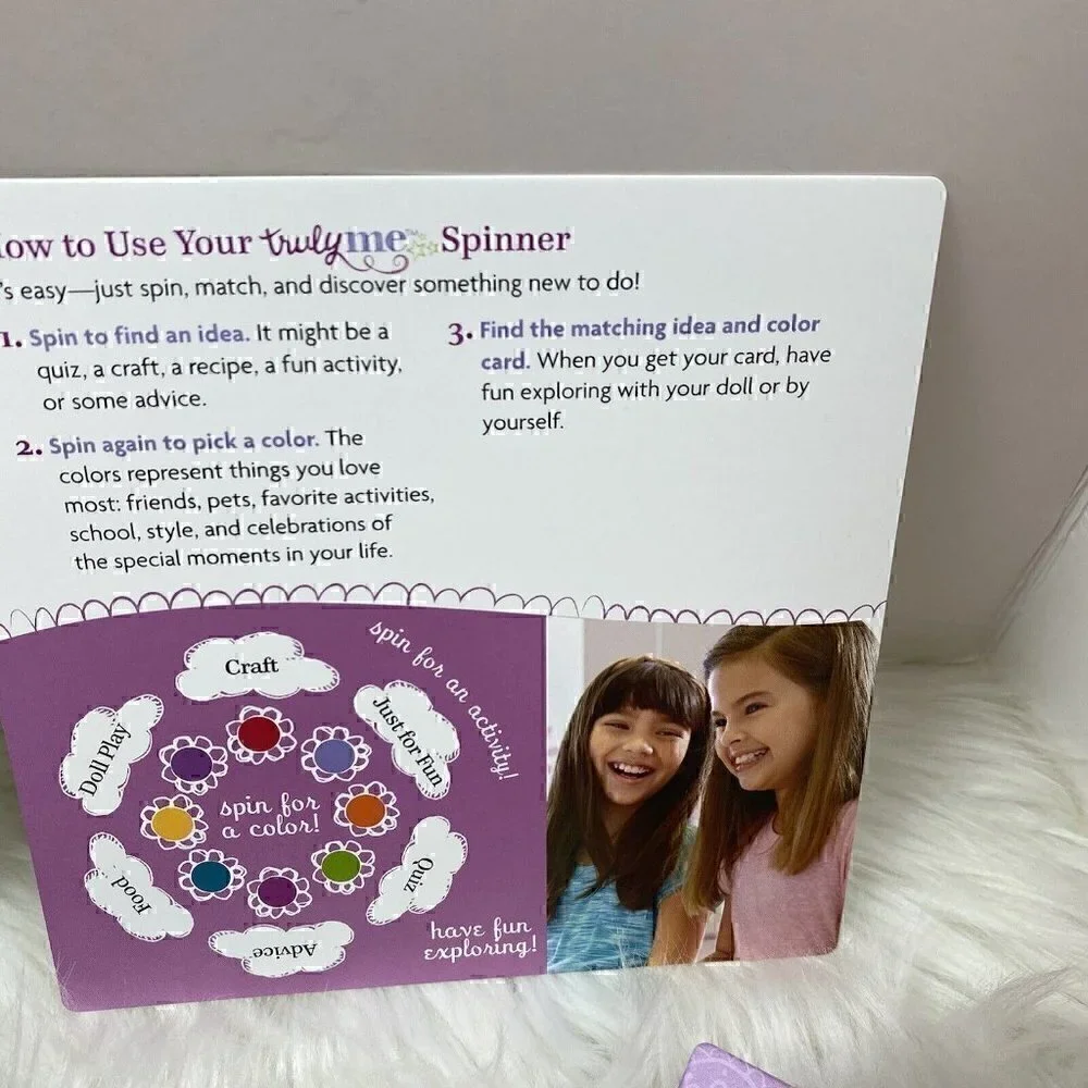 AMERICAN GIRL Truly Me Activity Box Games Dial Wheel Pick a Color Crafts Recipes
